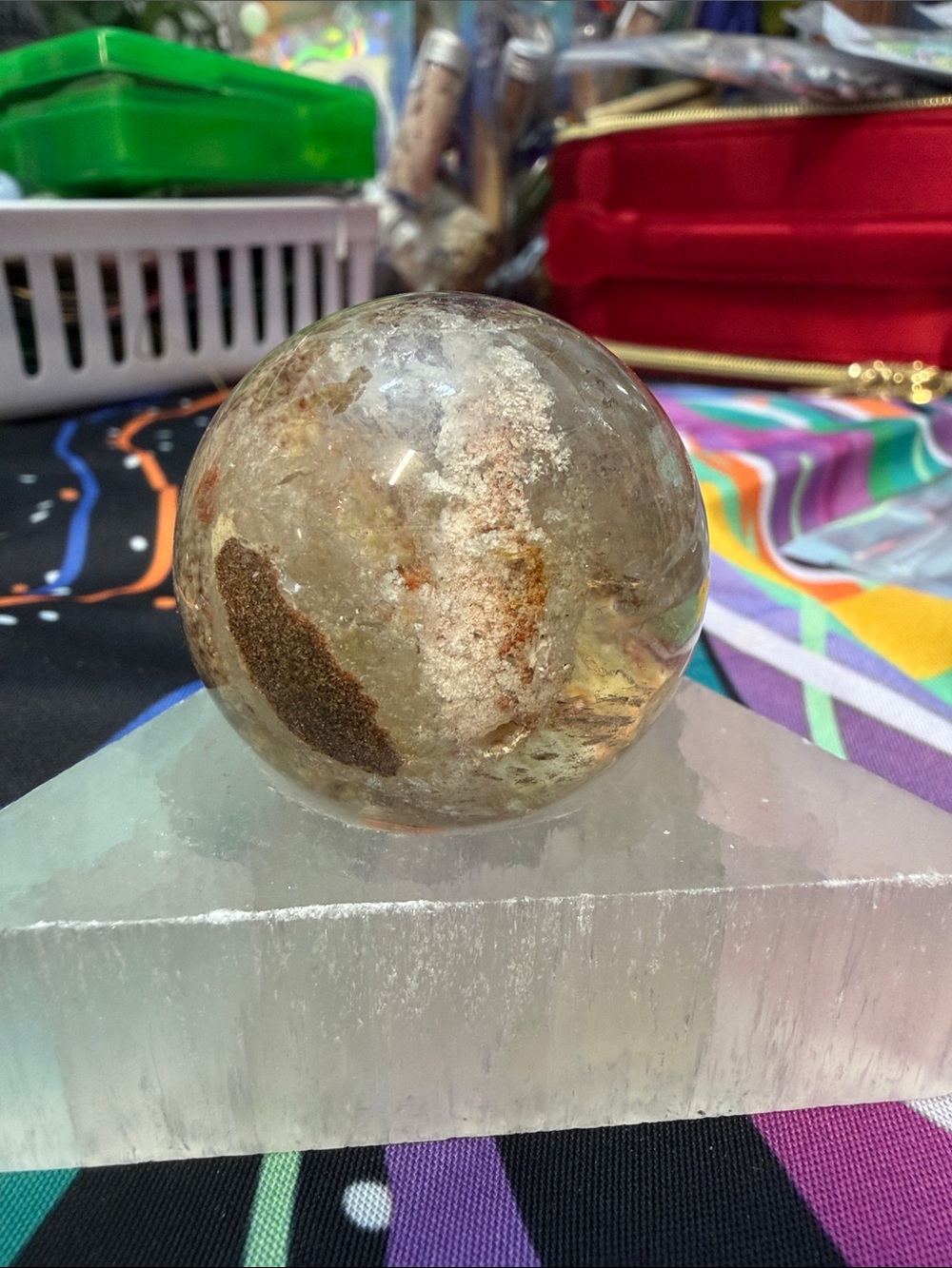 RARE GARDEN QUARTZ SPHERE! Stand not included
